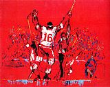 Leroy Neiman Red Goal painting